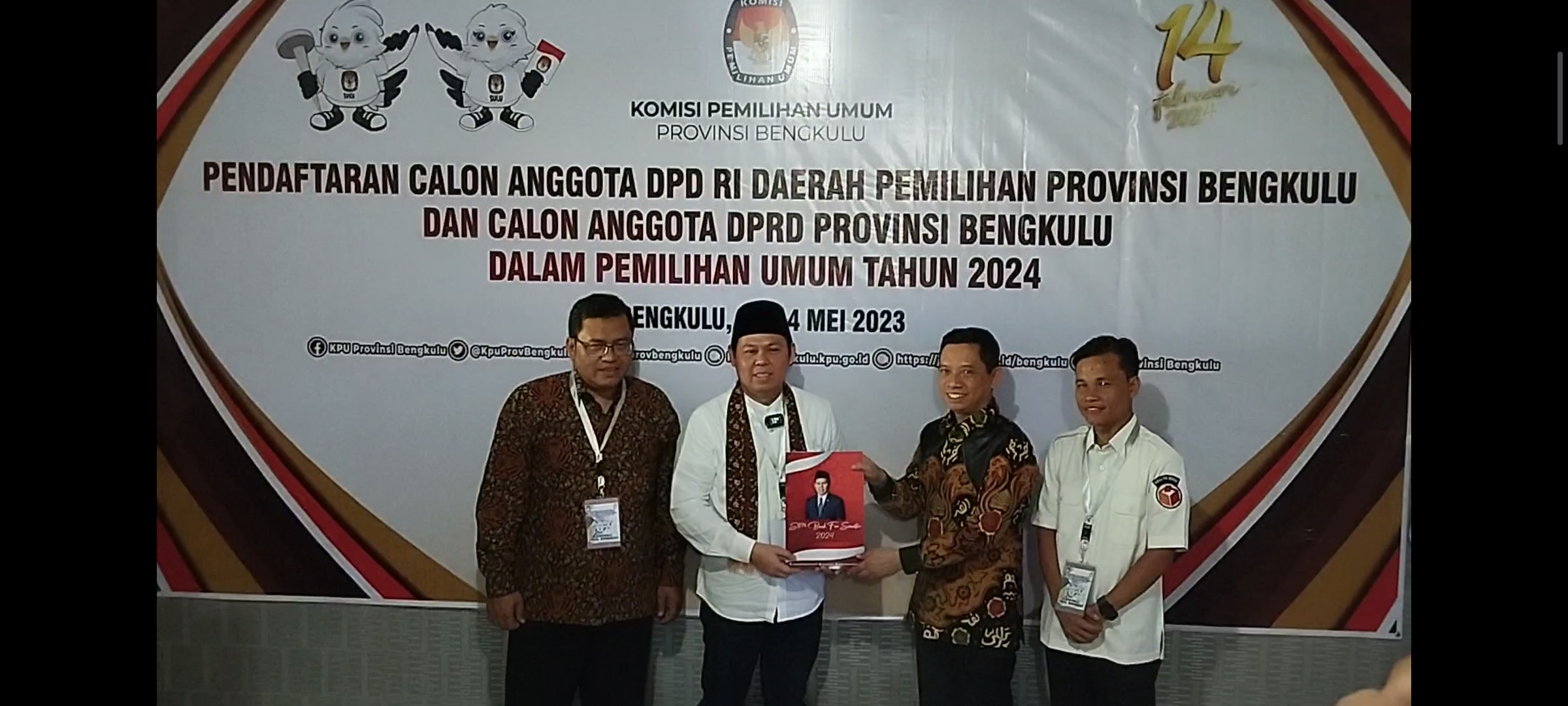 Penyerahan Berkas Pendaftaran ke KPU Provinsi Bengkulu